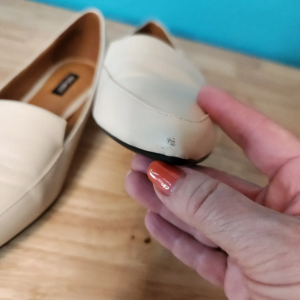 Nine West Elegant Cream Leather‎ Upper Loafers Flats for Women WNABAY, Size 8.5